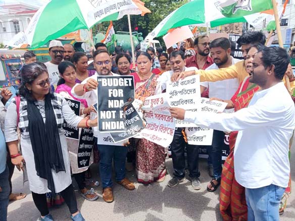 Pradesh Youth Congress Organised Protest at Post Office Chowmuhani Agartala on July 26