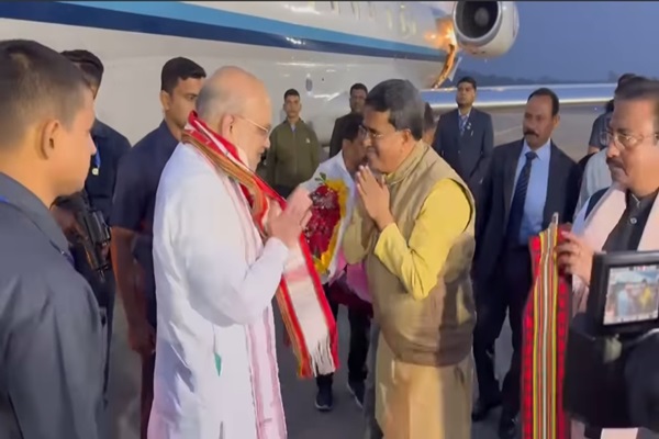 Union Home Minister Amit Shah Arrives in Tripura for NEC Ple...